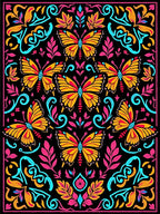 Bright Butterfly And Floral Pattern Rug