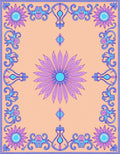 Floral Border with Blue Accents Rug