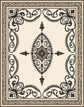 Elegant Floral Scrollwork With Medallion Rug