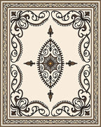Elegant Floral Scrollwork With Medallion Rug