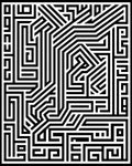 Abstract Black White Geometric Maze Design Rug