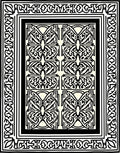 Ornate Black Ivory Geometric Design Rug