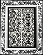 Ornate Black Ivory Geometric Design Rug
