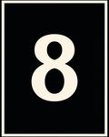 Bold Black Cream Number 8 Rug