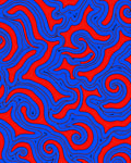 Vibrant Red Blue Swirl Pattern Rug