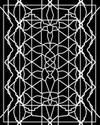 Symmetrical White Geometric Lattice Rug