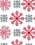 Red Gray Snowflake Holiday Cluster Rug