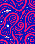 Cosmic Arrows Swirls Stars Pattern Rug