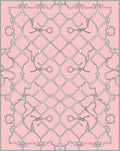 Elegant Pink White Interlocking Pattern Rug