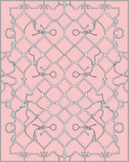 Elegant Pink White Interlocking Pattern Rug