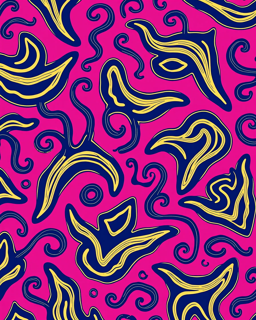 Bold Abstract Swirl Pattern Design Rug
