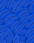 Blue White Feather Pattern Accent Rug