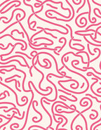 Abstract Pink Swirl Pattern Rug