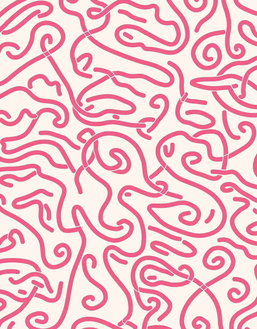 Abstract Pink Swirl Pattern Rug