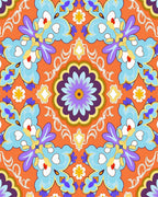 Vibrant Floral Mandala Pattern Rug