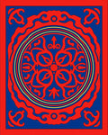 Bold Red And Blue Mandala Design Rug