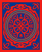 Bold Red And Blue Mandala Design Rug