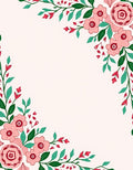 Pink Floral Vines Pattern Rug