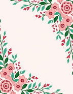 Pink Floral Vines Pattern Rug