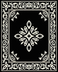 Elegant Black and Cream Scrollwork Design Rug