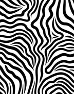 Bold Black White Stripped Animal Print Rug