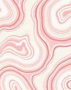 Coral Pink Swirl Woodgrain Pattern Rug