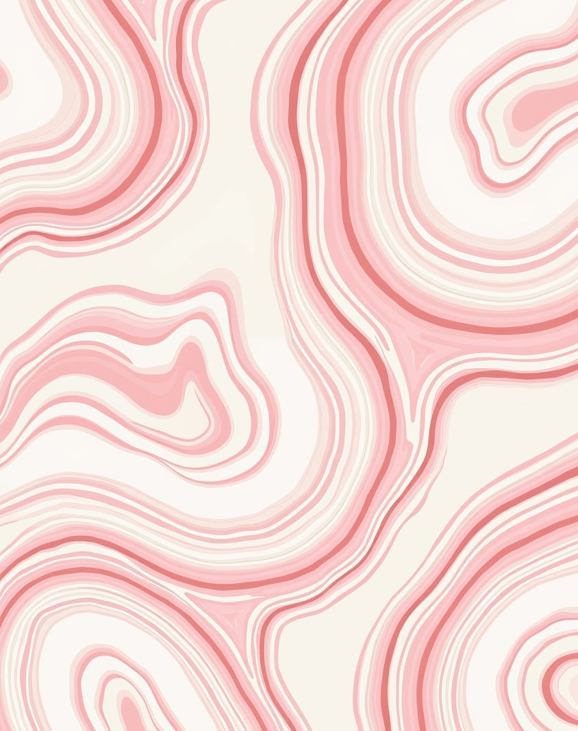Coral Pink Swirl Woodgrain Pattern Rug