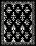 Black And White Damask Pattern Rug