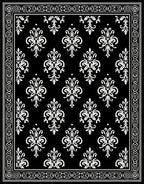 Black And White Damask Pattern Rug