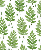 Green Leafy Botanical Pattern Rug