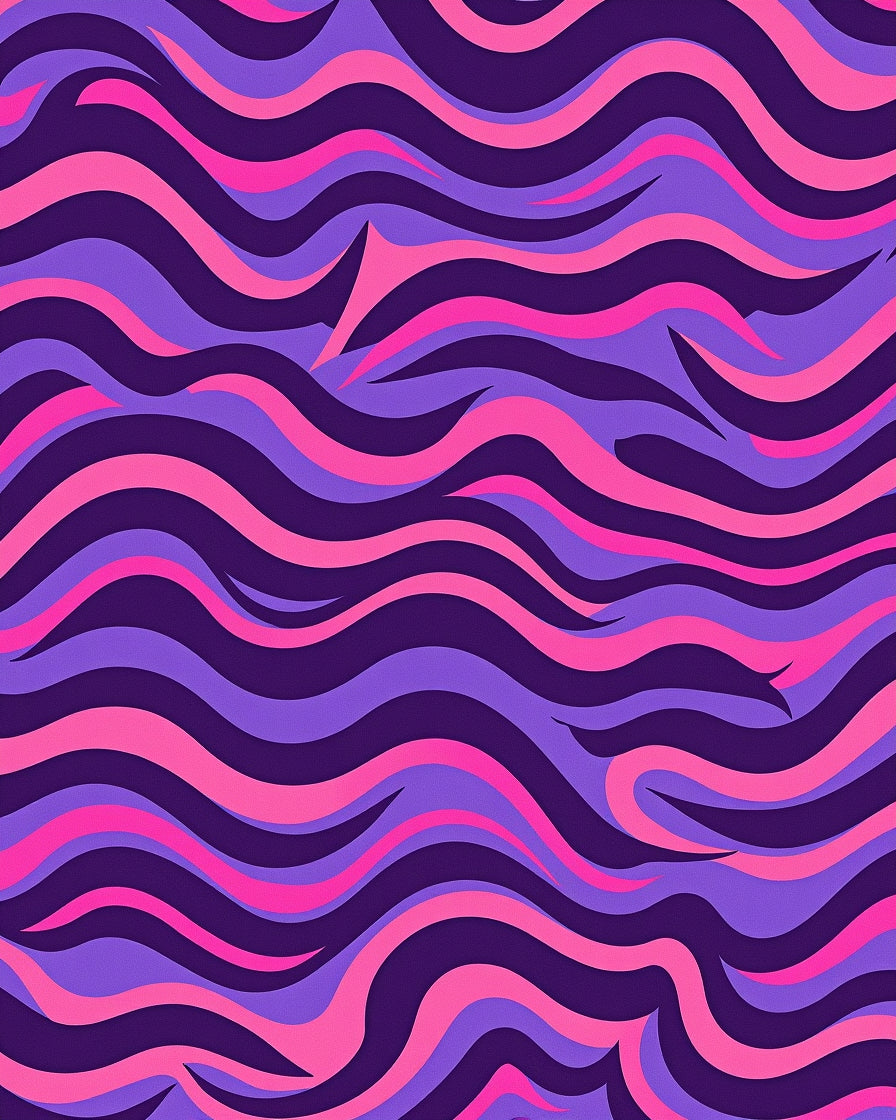 Retro Wavy Pink Purple Design Rug