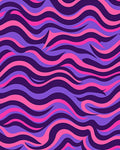 Retro Wavy Pink Purple Design Rug