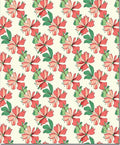 Coral Pink Floral Pattern Rug