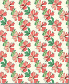 Coral Pink Floral Pattern Rug