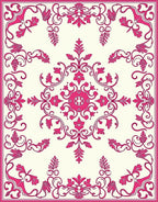 Ornate Floral Scrollwork Cream Rug