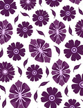 Vibrant Purple Floral Pattern Design Rug