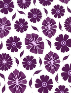 Vibrant Purple Floral Pattern Design Rug