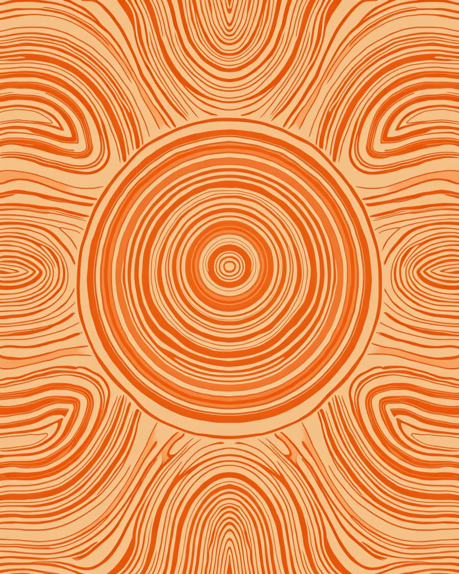 Concentric Circles Swirls Pattern Rug