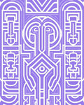 Geometric Abstract Lavender Lines Rug