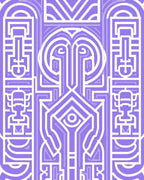 Geometric Abstract Lavender Lines Rug