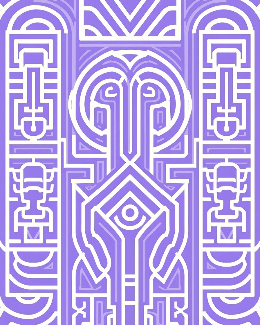 Geometric Abstract Lavender Lines Rug