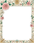Ornate Floral Vine Border Rug