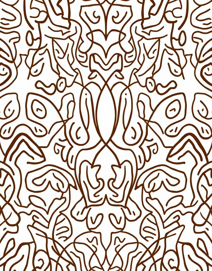 Abstract Organic Line Art Pattern Rug