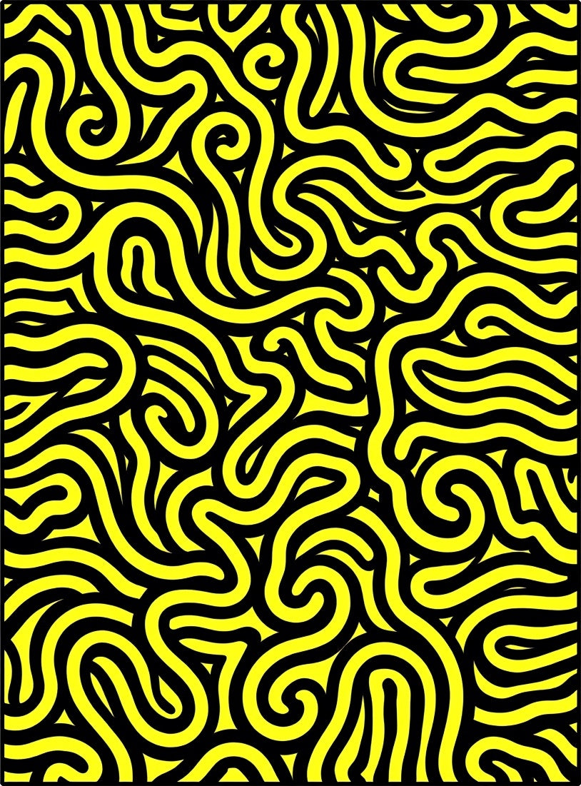 Bold Yellow Intertwined Lines Rug