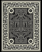 Bold Graphic Maze Design Rug