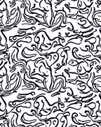 Hand Drawn Abstract Swirl Pattern Rug