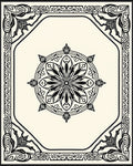 Classic Mandala Bordered Floral Design Rug