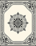 Classic Mandala Bordered Floral Design Rug