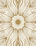 Detailed Floral Sunburst Line Art Rug