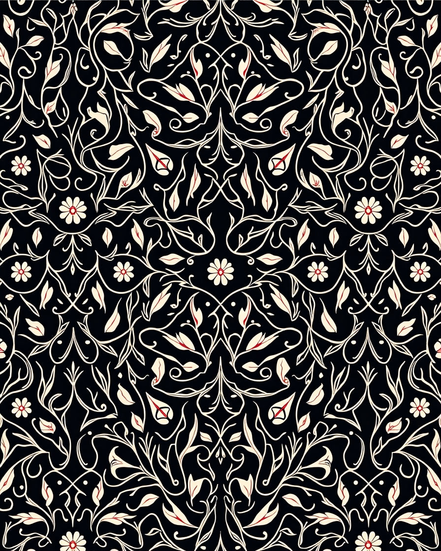 Elegant Floral Vines Pattern Rug